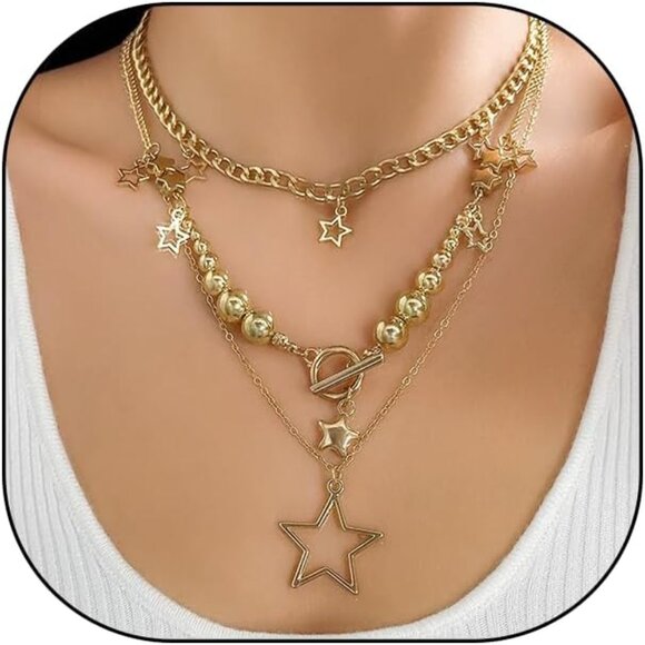 Jewelry - Fashion-Forward 3-Pc Necklace Set for Women & Teens – Layers of Gold Elegance